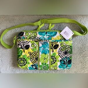 Vera Bradley Floral Crossbody iPad an/or Mini Laptop Case Pattern is Lime’s Up